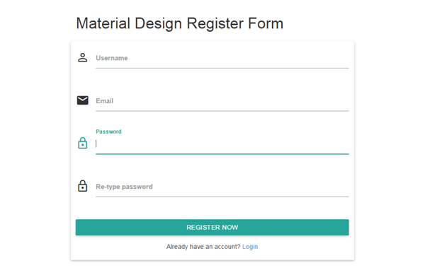Material Design Login and Register Form