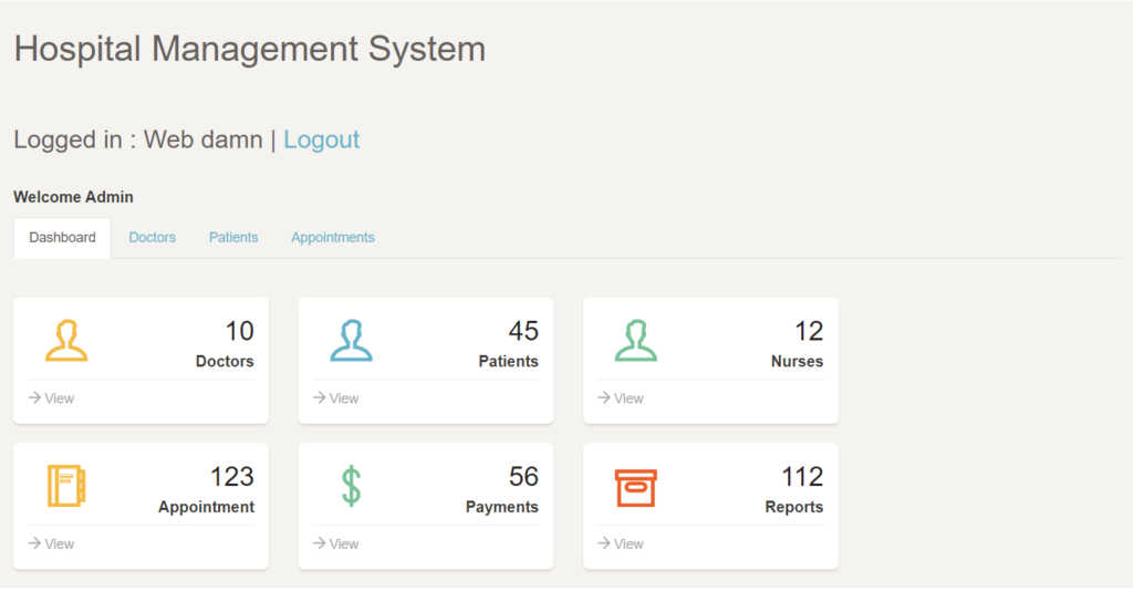 a complete hospital management system in php source code